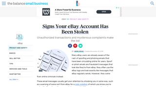 Signs Your eBay Account Has Been Stolen