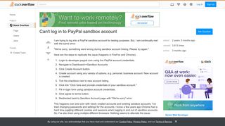 Can't log in to PayPal sandbox account - Stack Overflow