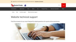 Website technical support | Qantas