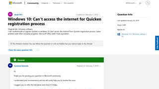 Windows 10: Can't access the internet for Quicken registration ...
