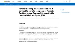 Remote Desktop disconnected or can't connect to remote computer or ...