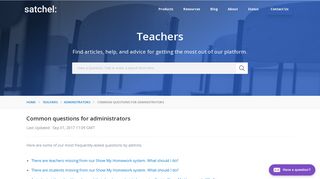 Common questions for administrators - Show my Homework help