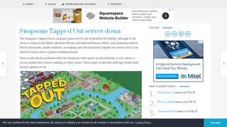 Simpsons Tapped Out server down, Jan 2019 - Product Reviews Net