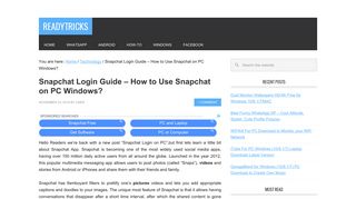 Snapchat Login Guide - How to Use Snapchat on PC Windows?