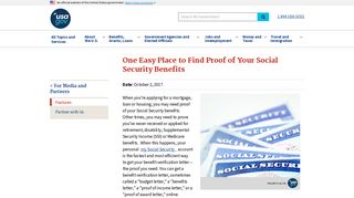 One Easy Place to Find Proof of Your Social Security Benefits | USAGov