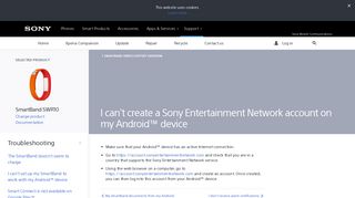 I can't create a Sony Entertainment Network account on my Android ...