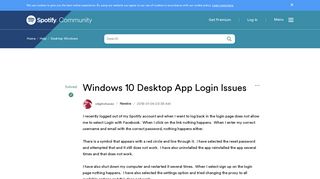 Solved: Windows 10 Desktop App Login Issues - The Spotify Community