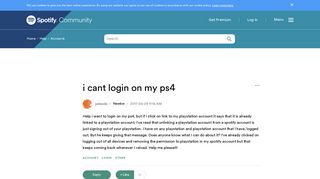 i cant login on my ps4 - The Spotify Community