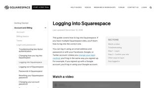 Logging into Squarespace – Squarespace Help