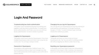 Login and password – Squarespace Help