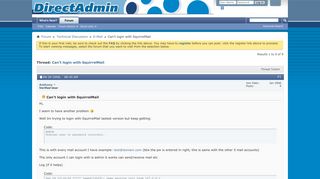 Can't login with SquirrelMail - DirectAdmin Forums