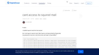 cant access to squirrel mail | DigitalOcean
