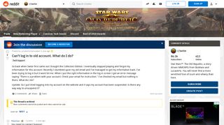 Can't log in to old account. What do I do? : swtor - Reddit