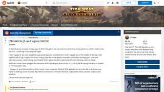 [TECHNICAL] I can't log into SWTOR : swtor - Reddit