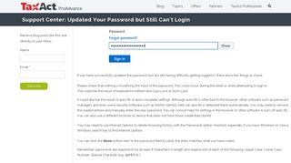 Blog | Updated Your Password but Still Can't Login | TaxAct Support