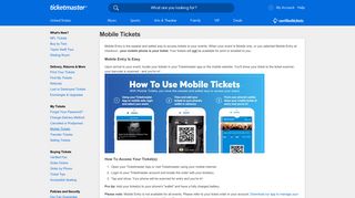 Ticketmaster.com - Help | Mobile Tickets