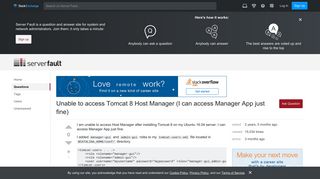 tomcat8 - Unable to access Tomcat 8 Host Manager (I can access ...