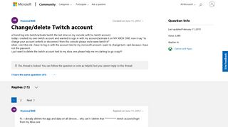 Change/delete Twitch account - Microsoft Community