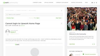 Solved: Cannot login to Upwork Home Page - Upwork Community