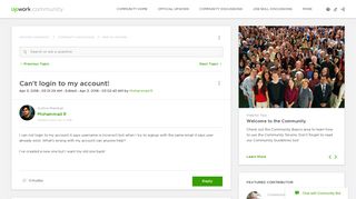 Can't login to my account! - Upwork Community