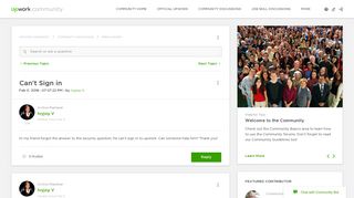Can't Sign in - Upwork Community