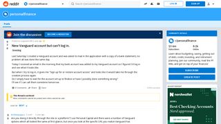 New Vanguard account but can't log in. : personalfinance - Reddit