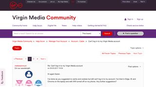 Can't log in to my Virgin Media account - Page 2 - Virgin Media ...