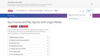 Sky Cinema and Sky Sports with Virgin Media | Sky Help | Sky.com
