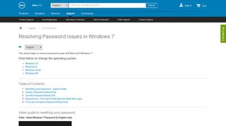 Resolving Password Issues in Windows 7 | Dell US