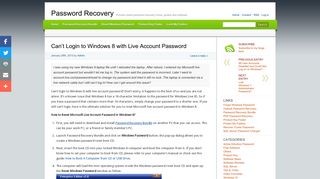 Can't Login to Windows 8 with Live Account Password | Password ...