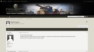 Can't log in - General Discussion - World of Tanks official forum
