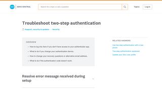 Troubleshoot two-step authentication - Xero Central