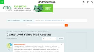 Cannot Add Yahoo Mail Account - Page 2 - Android Forums at ...