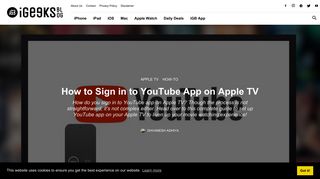 How to Sign in to YouTube App on Apple TV - iGeeksBlog.com