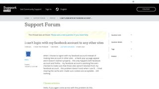 i can't login with my facebook account to any other sites | Firefox ...