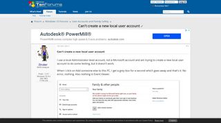 Can't create a new local user account Solved - Windows 10 Forums