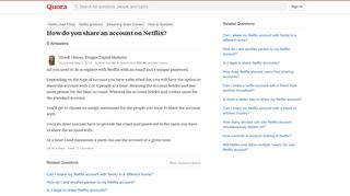 How do you share an account on Netflix? - Quora
