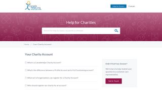 Your Charity Account – CanadaHelps.org – Help for Charities
