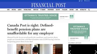Canada Post is right: Defined-benefit pension plans are unaffordable ...