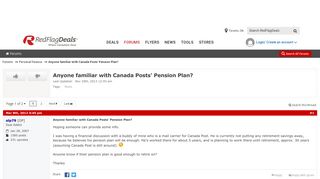 Anyone familiar with Canada Posts' Pension Plan? - RedFlagDeals ...