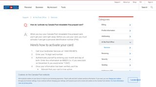 Activate your Canada Post reloadable Visa prepaid card | Canada ...