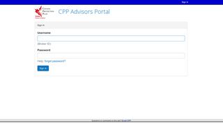 CPP Advisors Portal - Canada Protection Plan