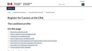 Register for Careers at the CRA - Canada.ca - Government of Canada