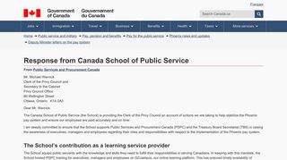 Response from Canada School of Public Service - Canada.ca