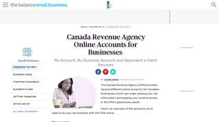 Canada Revenue Agency Online Accounts for Businesses