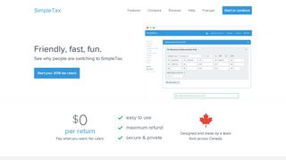 SimpleTax: Free Canadian Tax Return Software