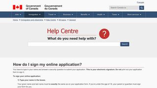 How do I sign my online application?