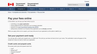 Pay your fees online - Cic.gc.ca