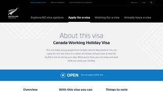 About this visa : Canada Working Holiday Visa | Immigration New ...
