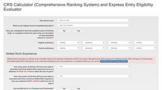 CRS Calculator (Comprehensive Ranking System ... - canadavisa portal